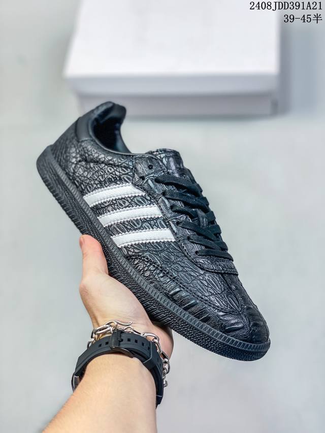 阿迪达斯 Adidas Originals Samba “Snakeskin” 耐磨透气 低帮 板鞋 男款 Adidas Originals Samba减震耐磨