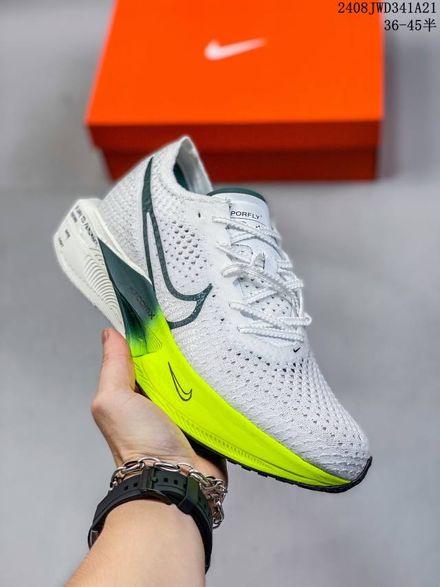 新品实拍 公司级nike Zoomx Vaporfly Next% 3 马拉松 泡棉超轻缓震运动慢跑鞋 采用全新vaporweave科技轻量网织半镂空轻薄透气鞋