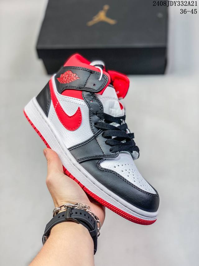 耐克nike Air Jordan 1 Mid“ Aj1 乔1代 乔丹一代中帮经典复古文化休闲运动篮球鞋 08Jdy332A21