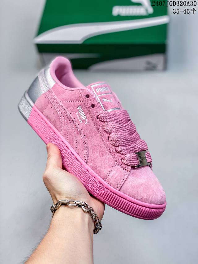 puma Suede Bz Emb 2024 彪马 防滑耐磨低帮德训板鞋 孔眼底座和脚趾凸起由猪八革材料制成 支持侧踏时的踏步工作 即使在健身房等使用环境中也能