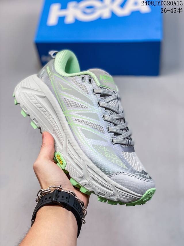 hoka Mafate Speed 2 超轻厚底轻量山地跑步鞋 原装轻量化材料fresh Foam 超轻量中底全部用料过3C认证滚动平衡科技减少33%能量消耗