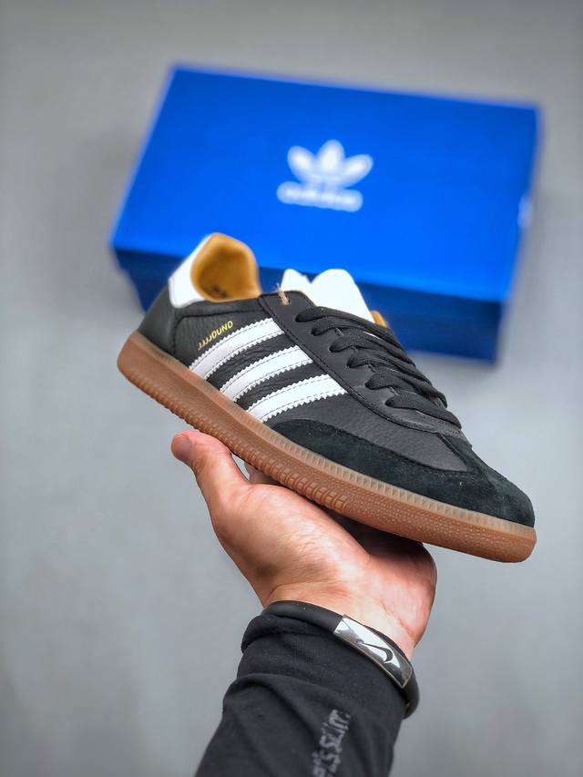 纯原版本 Ad Originals Samba Classic Studded Pack Black 桑巴舞系列绅士德训足球风百搭低帮休闲运动板鞋 联名黑白 I