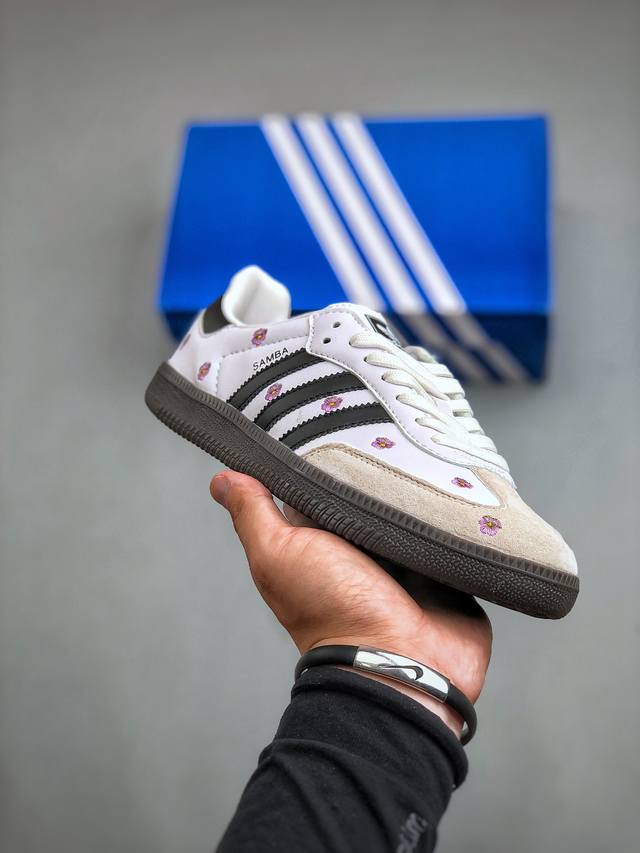 adidas Originals Samba Vegan Og桑巴舞系列绅士德训足球风百搭低帮休闲运动板鞋 货号：If4398 尺码：36-45 半