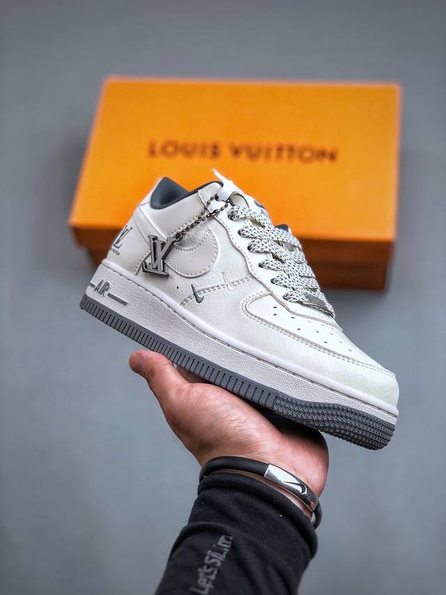 nike Air Force 1'07 Low Lv联名-米白灰双勾 空军一号低帮休闲板鞋 Xz6188-006 #原楦头原纸板 原装鞋盒 定制五金配件 内置全