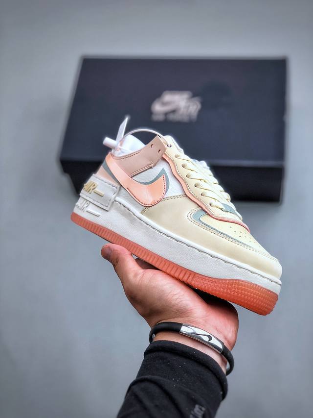 nike Air Force 1 Shadow 轻量增高低帮百搭板鞋 拼接马卡龙 全新少女系解构主义设计双层轻量eva发泡中底+防滑rb橡胶外圈底鞋底 原楦头原