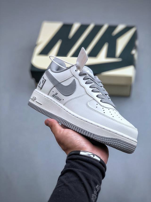 nike Air Force 1 Low 07 X We11Done 米白烟灰原楦头原纸板 打造纯正低帮空军版型专注外贸渠道 全掌内置蜂窝气垫 原盒配件 原厂中