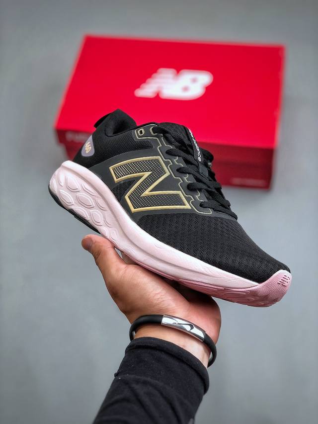 nb新百伦new Balance Fresh Foam 460 V4系列低帮轻量化厚底健身休闲运动慢跑鞋“网织黑白镭射绿” #男鞋半码制#采用一体式工程网眼鞋面