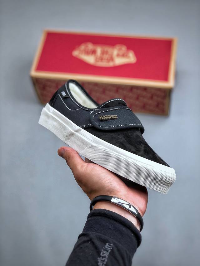 fear Of Fog X Vans Slip-On 47 V Dx Fog高街黑白懒人魔术贴一脚蹬帆布鞋 货号：Vn0A3J9Fpzr T1S1 尺码：35-