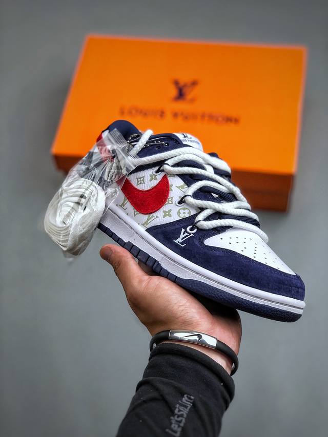 nike Sb Dunk Low X Louis Vuitton Lv白蓝红纯原大厂出品 极力推荐原装头层材料 独家版型蒸餾加工帶來的是更好的视觉和脚感体验大厂