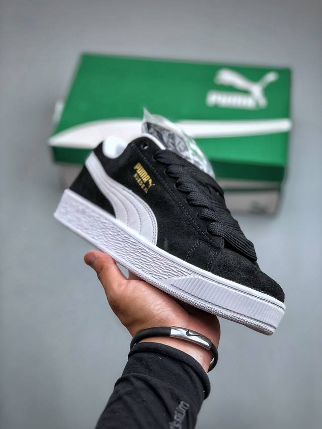 puma Suede Low Xl Black White 经典明星系列低帮面包风复古百搭休闲运动板鞋“翻毛黑白底”395205 02 尺码：35-45 半