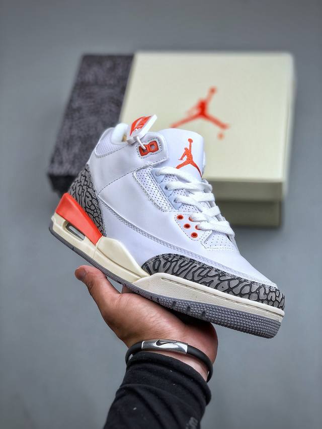 nike Air Jordan 3 Retro Wmns Georgia Peach 白橘 Aj3 乔丹3代 Aj3 乔3 白橙 乔丹篮球鞋系列 该款以白色鞋面