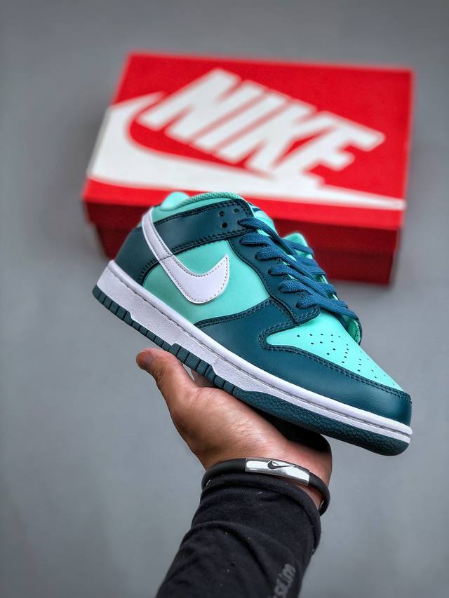 nike Dunk Low Geode Teal 白绿配色 独家版型蒸餾加工帶來的是更好的视觉和脚感体验 清洁度 电绣工艺 皮料切割干净无任何毛边 细节完美 官