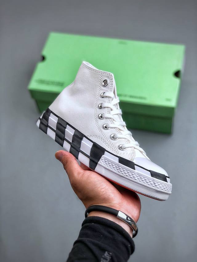 z 顶级真标硫化工艺，全新斑马底纹设计18Fw季新品virgil Abloh限量off White X Converse Chuck 1970S 2.0版本经典