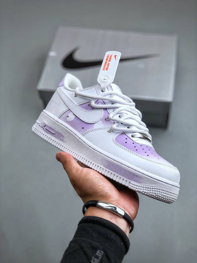 nike Air Force 1‘07 Low 喷绘 浪漫心语 空军一号绑带低帮休闲板鞋 Zh0316-028 #定制皮料 原厂3D打印 定制鞋盒 原楦原纸板