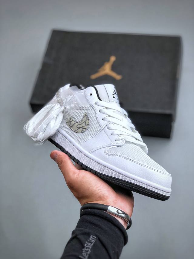 air Jordan 1 Low Aj1 乔1网面白 低帮复古篮球鞋 338145-110 尺码：39-46 半