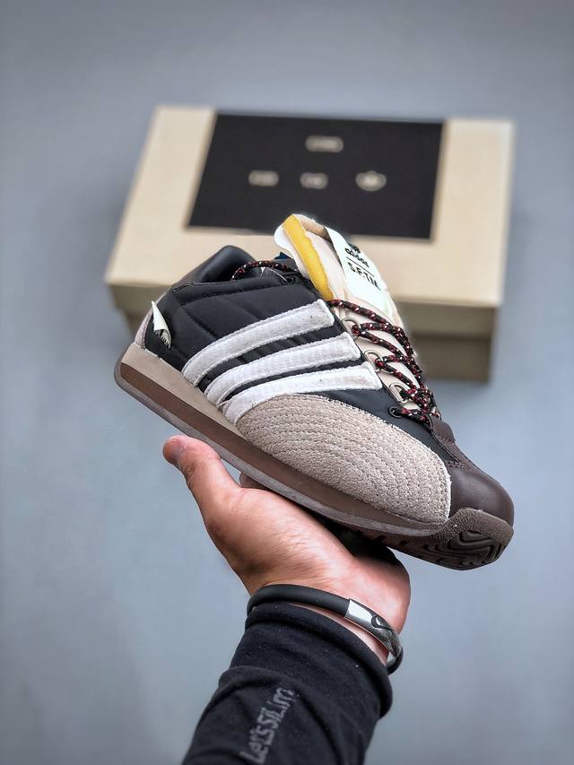 song For The Mute X Adidas Country Og Grey Black Sftm-003系列低帮经典复古德训阿甘风休闲运动慢跑鞋id3