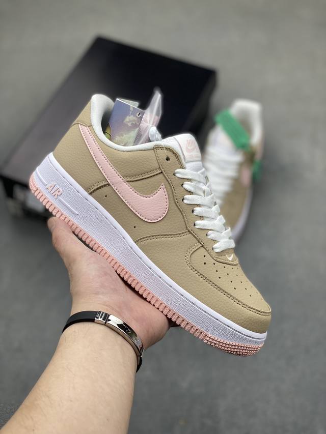 hy版本 Nike Air Force 1 Low 棕粉 空军一号低帮运动休闲板鞋 原楦头原纸板 打造纯正空军版型 专注外贸渠道 全掌内置蜂窝气垫 原盒配件 原