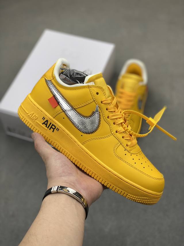 nk Nike Air Force 1 Low 07 X Off White Virgil Ow联名 黄银 原楦头原纸板 打造纯正低帮空军版型 专注外贸渠道 全