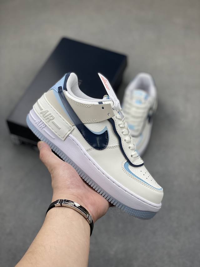 nk Air Force 1 Shadow 轻量增高低帮百搭板鞋 拼接马卡龙 全新少女系解构主义设计双层轻量eva发泡中底+防滑rb橡胶外圈底鞋底 原楦头原纸板