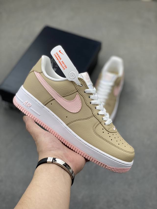 nike Air Force 1 Low 棕粉 空军一号低帮运动休闲板鞋 原楦头原纸板 打造纯正空军版型 专注外贸渠道 全掌内置蜂窝气垫 原盒配件 原厂中底钢印