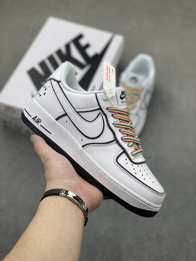 海外限量发售 公司级 Nike Air Force 1 Low 熊猫炫彩反光空军一号低帮休闲板鞋 客供高亮3M反光 定制皮料 折边针车 工艺难度大 原楦头原纸板