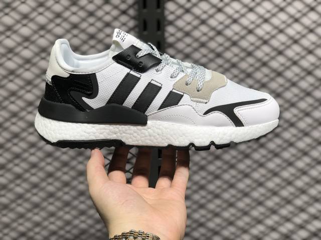 adidas Nite Jogger Boost get版三叶草 联名夜行者 复古跑鞋原厂材料 原厂大底 私家独模 网布搭配麂皮拼接打造鞋面 极具复古风格鞋头