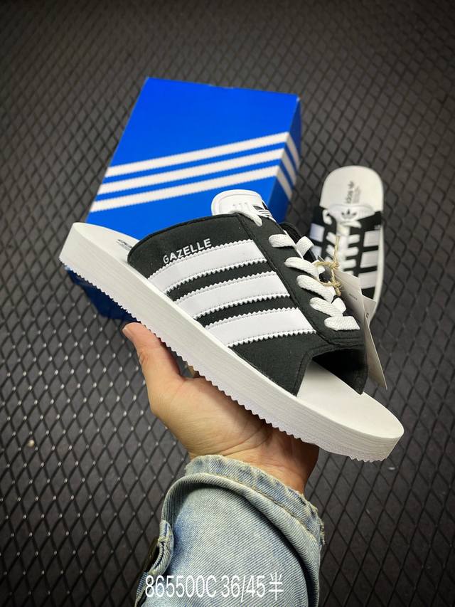 c 公司级阿迪达斯adidas Gazelle Beach休闲沙滩拖鞋女夏季新款adidas阿迪达斯官方三叶草 货号:Jq7421 尺码:36 36.5 37