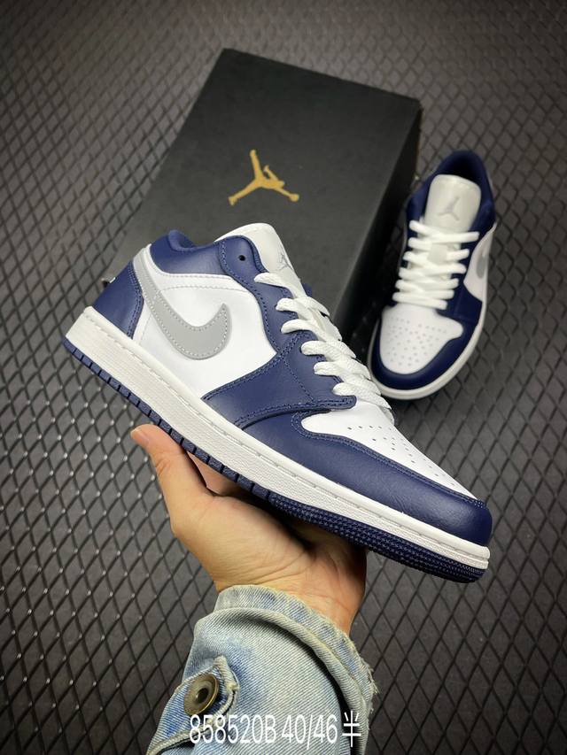 b air Jordan 1 Low Aj1 乔1白蓝灰 低帮文化篮球鞋 553558-141 #市售最高品质 原鞋开发 大厂代工流水线打造 公司货既视感 细节