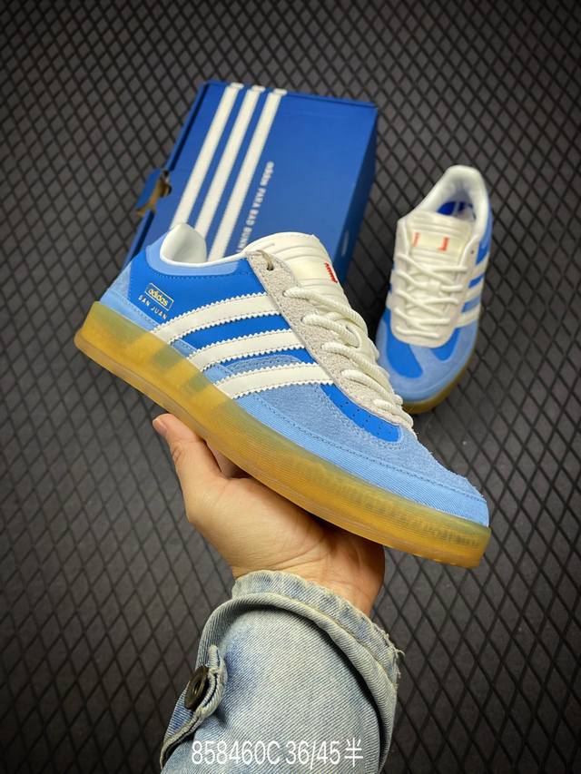 c 公司级adidas Originals Bad Bunny Gazelle Indoor 三叶草休闲防滑耐磨低帮板鞋 鞋头出色设计 塑就出众贴合感 稳固的后