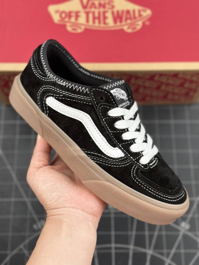 本地 核心私 vans Rowley Classics 范斯官方 黑生胶经典复古休闲滑板鞋 #全麂皮鞋身做工扎实 鞋两侧标志性vans条纹sidestripe