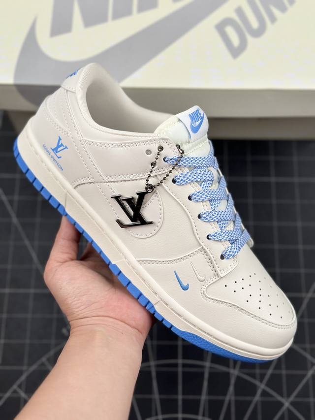 本地 核心私 nk Sb Dunk Low Lv联名-米白黛蓝 周年高端定制 低帮休闲板鞋 定制鞋盒 大厂纯原品质出货 超高清洁度 皮料切割干净无任何毛边 细节