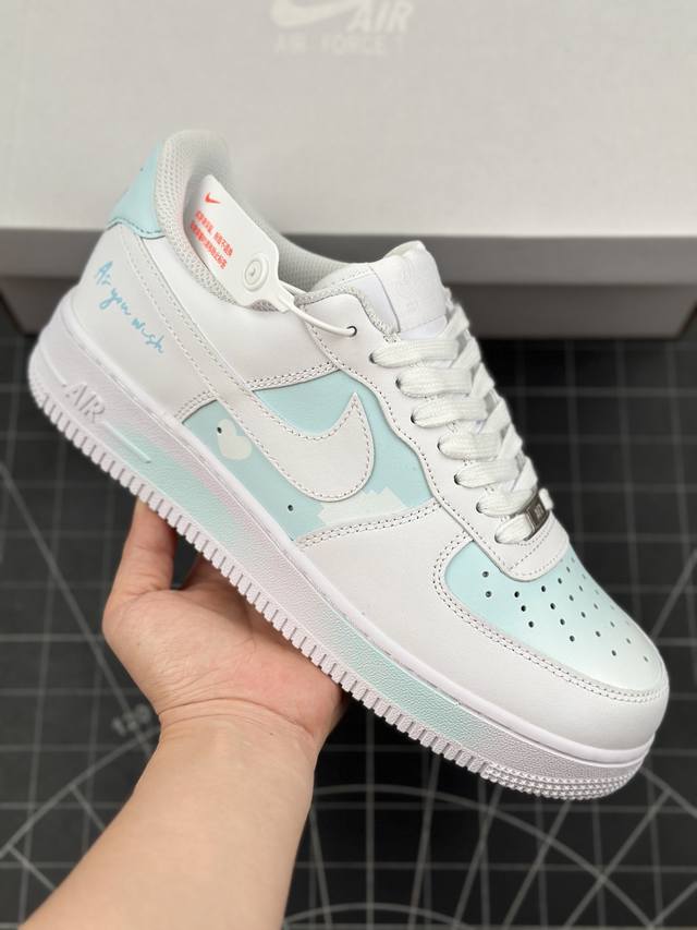 本地 核心私 二次元主题 Nike Air Force 1 Low’07 A8系列 蓝天白云 喷绘 空军一号低帮休闲板鞋 定制皮料 原厂3D打印 定制鞋盒 原楦