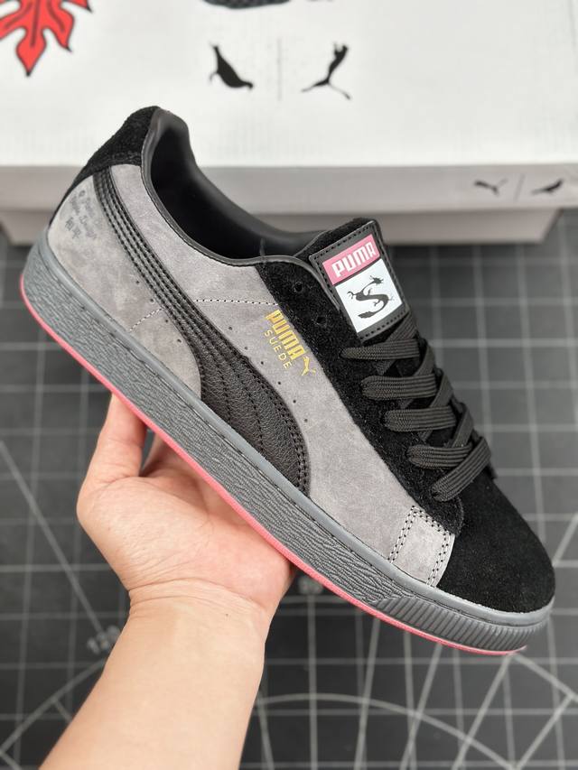 本地 核心私 puma Suede Bz Emb 2024彪马 防滑耐磨低帮德训板鞋 孔眼底座和脚趾凸起由猪八革材料制成 支持侧踏时的踏步工作 即使在健身房等使