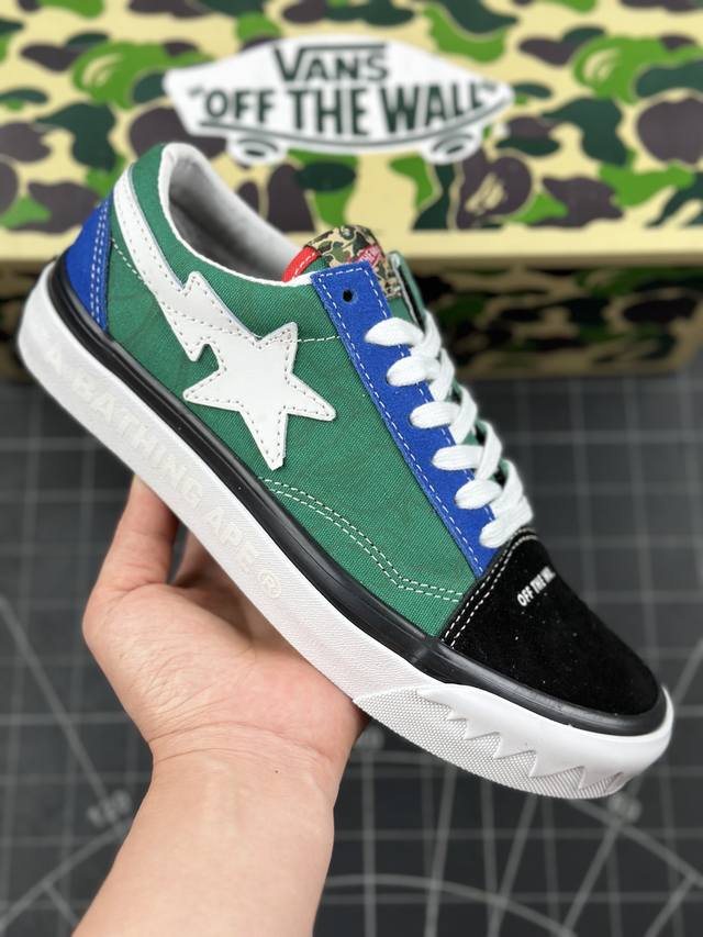 本地 核心私 bape X Vans Old Skool 猿人头联名低帮休闲板鞋 #工艺：硫化1:1 重量1:1、真标、原钢印、材质标、鞋型标、合格证 货号：V