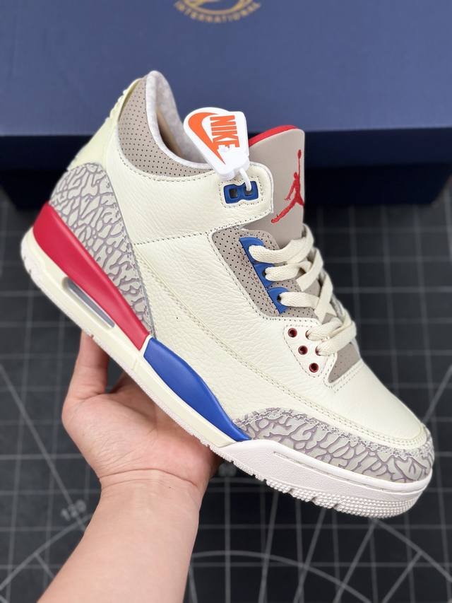 本地 核心私 air Jordan 3 Retro “International Flight” 独立日爆裂纹 复古休闲运动篮球鞋 原装私磨 原厂纸板 原厂织唛