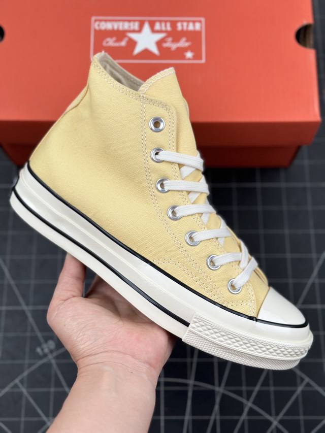 本地 核心私 匡威converse Chuck Taylor All Star 1970S 舒适潮流 防滑耐磨 高帮 帆布鞋 男女同款 柔雾黄 货号：A0275