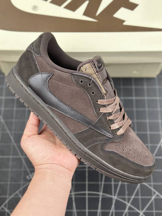 本地 核心私 当红嘻哈歌手特拉维斯 斯科特携手travis Scott X Nike Air Jordan 1 Low Og Sp Velvet Brown A