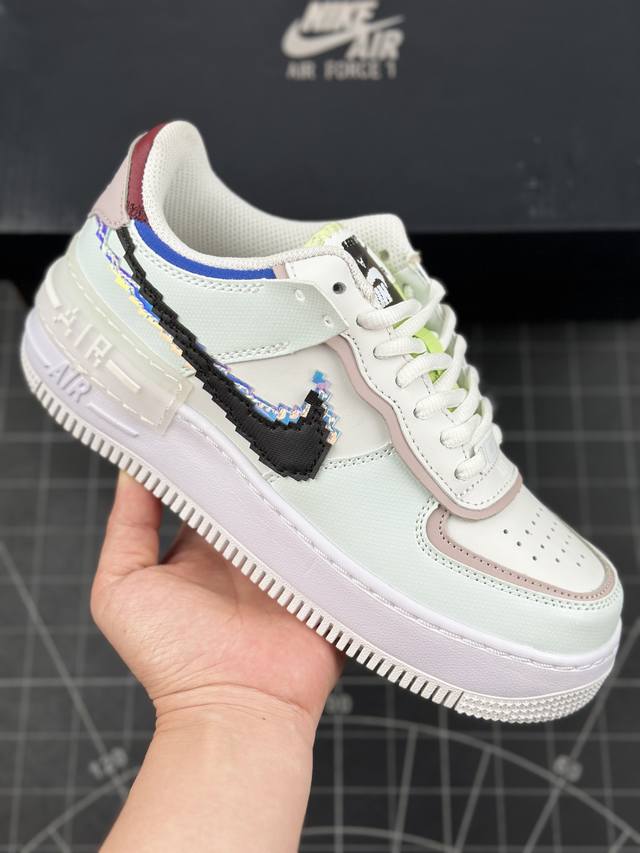 本地 核心私 耐克 W Nike Air Force 1 Shadow Se全新少女系解构主义设计 马卡龙 像素空军一号轻量增高低帮百搭板鞋 #双层轻量eva发