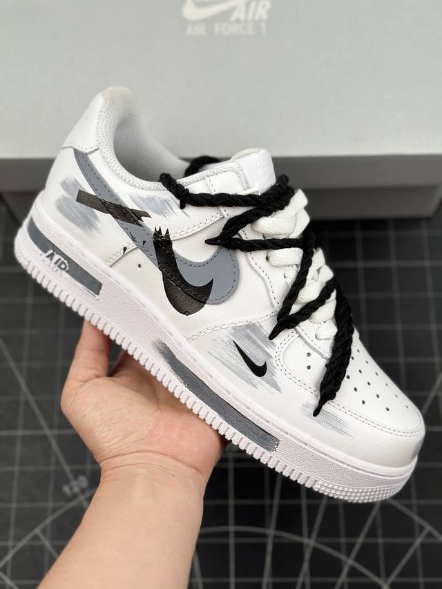 本地 核心私 公司级nike Air Force 1 Low 断裂时空 三钩阴影 绑带水泥灰 经典休闲运动板鞋 #原楦头原纸板 打造纯正空军版型#专注外贸渠道