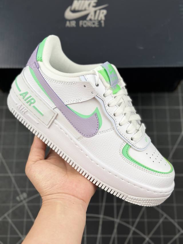 本地 核心私 耐克 W Nike Air Force 1 Shadow 全新少女系解构主义设计 马卡龙空军一号轻量增高低帮百搭板鞋 #双层轻量eva发泡中底+防