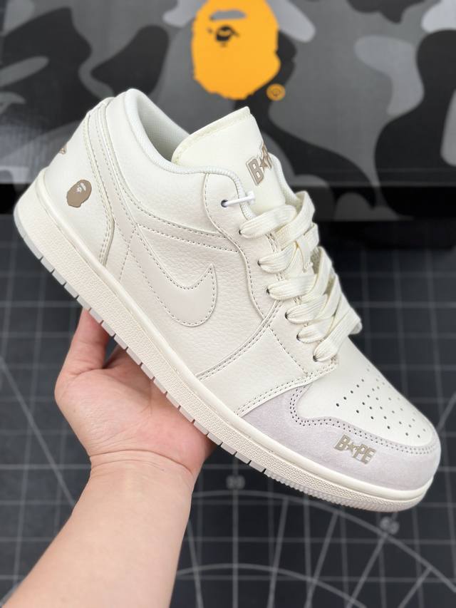 本地 核心私 air Jordan 1 Low Aj1 乔1 Bape联名-猪八拼接 高端定制 低帮篮球鞋 #定制鞋盒 大厂纯原品质出货 超高清洁度 皮料切割干