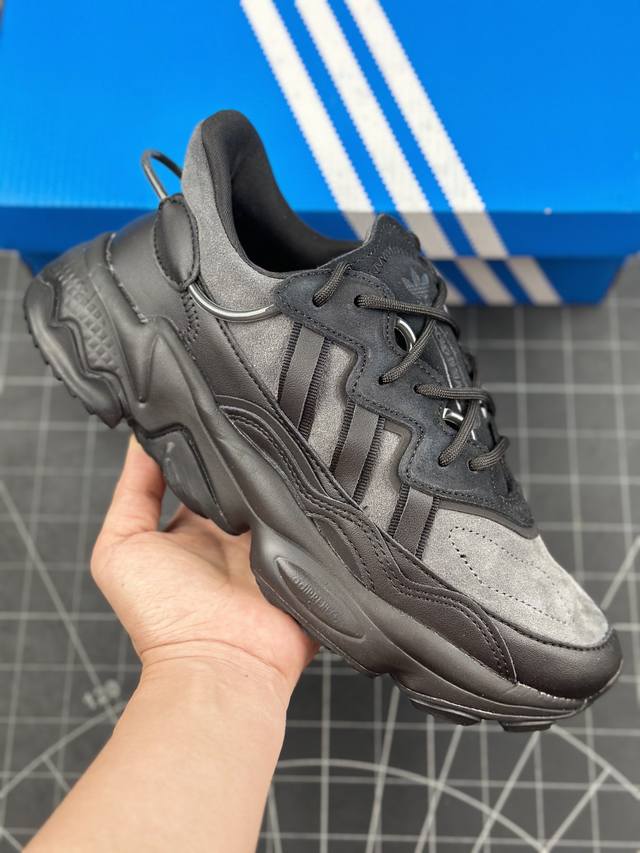 本地 核心私 阿迪达斯 Adidas Ozweego Tr 水管复古老爹鞋厚底增高老爹爹百搭慢跑鞋 鞋面透气织物与出众皮革相互拼接，营造丰富层次，中底 Adip