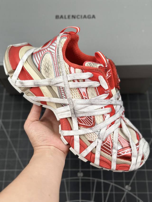 本地 核心私 Xa版本 绑带款 法国高端奢侈品牌-巴黎世家balenciaga 3Xl Sneakers 3+系列低帮复古阔型底姥爹风潮流百搭休闲慢跑鞋 bal