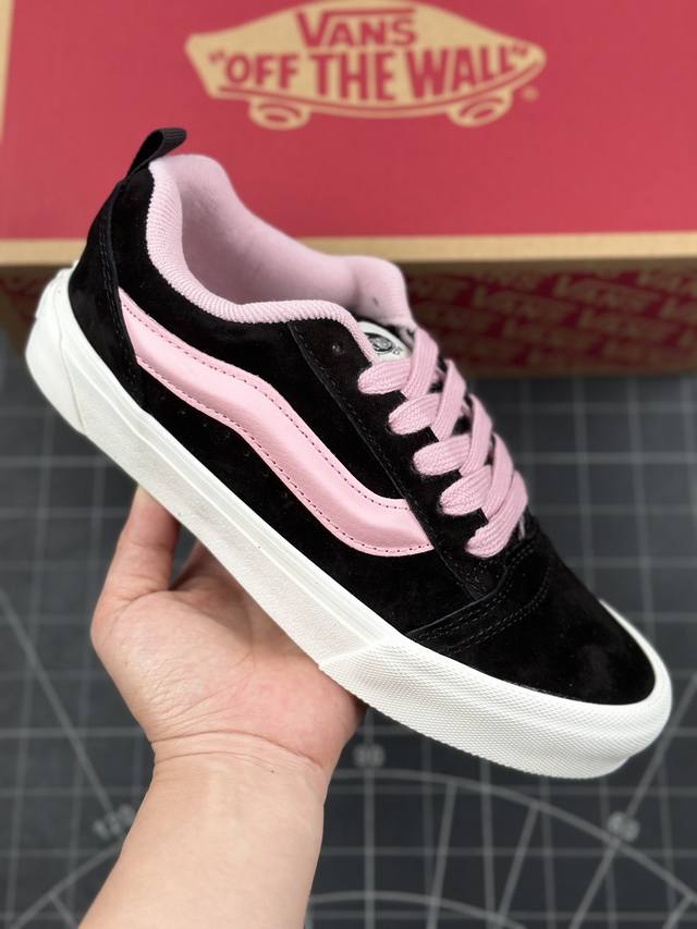 本地 核心私 范斯vans Vault Knu-Skool Vr3 Lx Black Pink 坎普尔 茱利安系列低帮复古硫化休闲运动板鞋“黑淡粉肥胖版” 男女