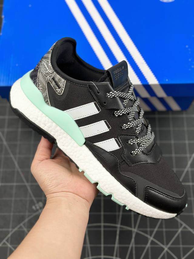 本地 核心私 公司级阿迪达斯三叶草 Adidas Nite Jogger 经典运动跑鞋 夜行者复古跑鞋 原厂材料 原厂大底 私家独模 网布搭配麂皮拼接打造鞋面