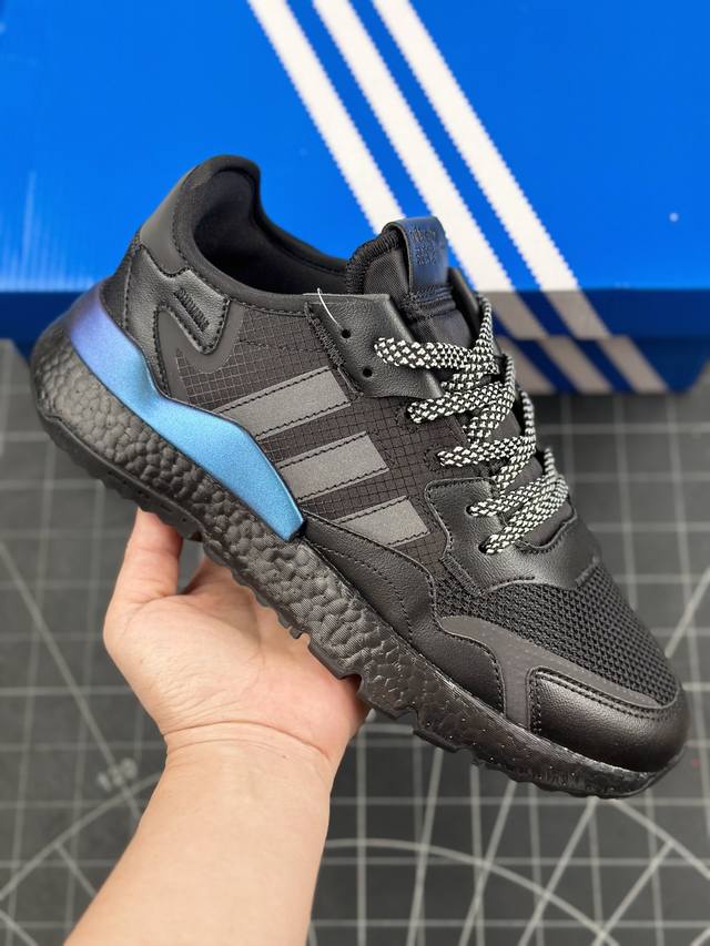 本地 核心私 公司级阿迪达斯三叶草 Adidas Nite Jogger 经典运动跑鞋 夜行者复古跑鞋 原厂材料 原厂大底 私家独模 网布搭配麂皮拼接打造鞋面