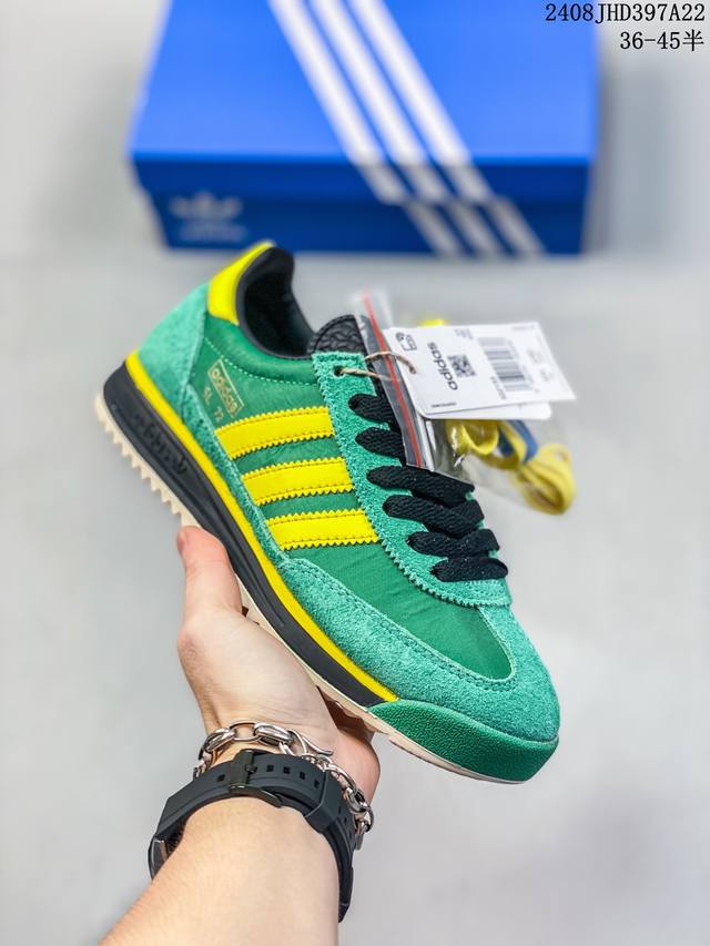 真标adidas Handball Spezial 阿迪达斯经典款 复古休闲板鞋 全鞋漆皮鞋头 织布鞋面 牛筋耐磨大底 官方货号:Jp5669 尺码:36 36