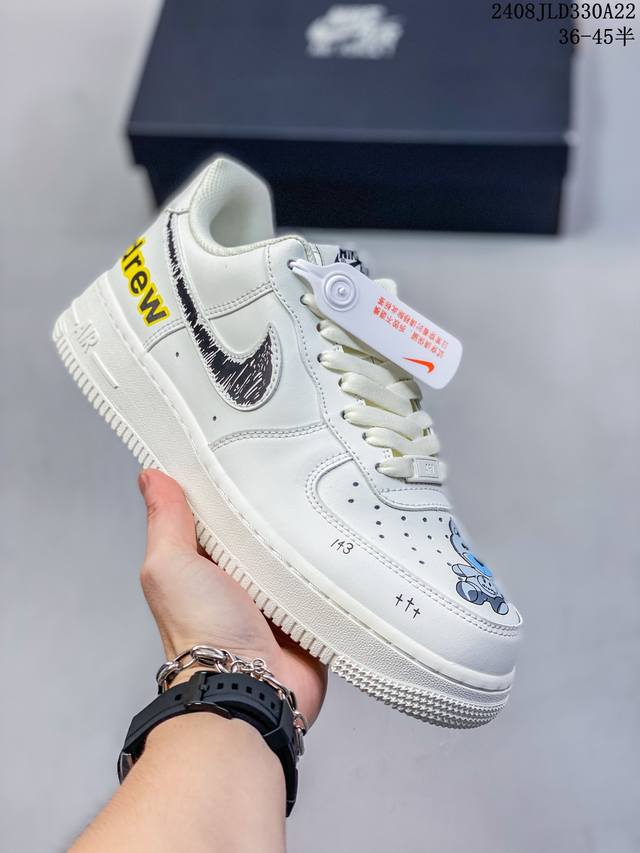 公司级 Af1耐克 Nike Air Force 1 ‘07 Low 空军一号 厚底增高百搭运动板鞋 原楦头原纸板 打造纯正空军版型，专注外贸渠道 全掌内置蜂窝