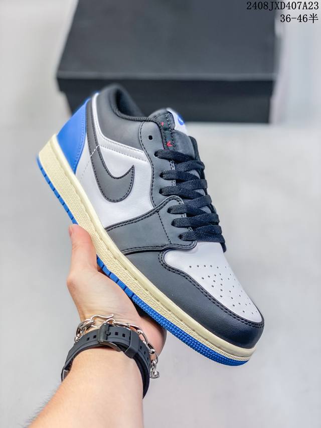 Air Jordan Aj1 Low 低帮篮球鞋头层牛皮运动休闲鞋 藤原浩小闪电倒钩 货号 : Dm7078- 尺码 : 36-46 带半码 08Jxd407A