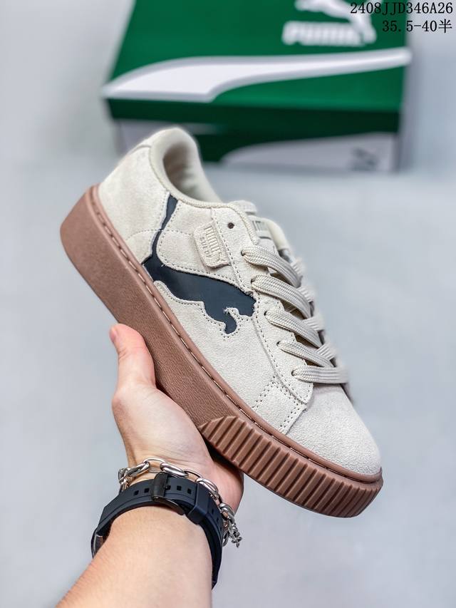 彪马 Puma Suede Platform Gold 蕾哈娜 厚底 松糕休闲百搭板鞋 复古潮女鞋时尚运动鞋 货号: 372613 size: 35.5-40含